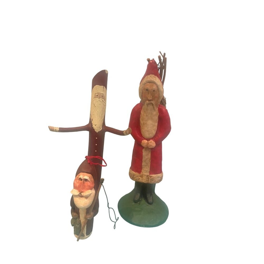 Vintage Primitive Santa Claus Multicolor Folk Art Collection Decor Holiday - Picture 10 of 16
